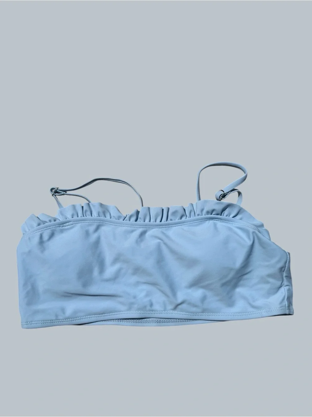 Girls 3 Piece Light Blue Ruffled Bikini with Short Swim Suit Size 160 aka 14 #26